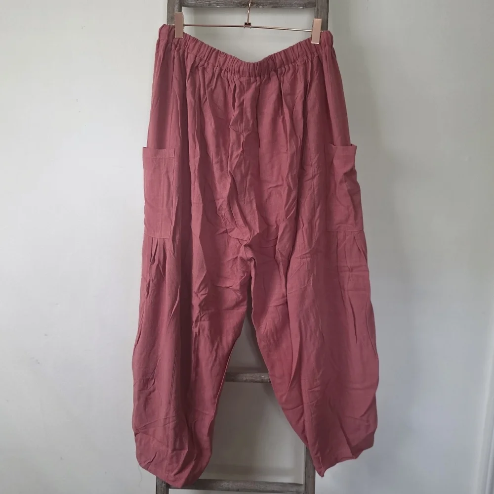 ⭐️40% Off⭐️ Tarse Linen Blend Wide Leg Palazzo Harem Pants - Picture 4 of 14